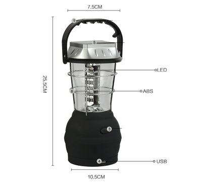 36-LED Solar Camping Lantern (Rechargeable)